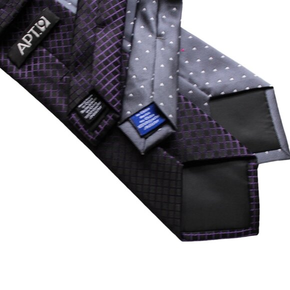 TIE SALE! Apt. 9 Pair / Lot / 2 TIes Neckties Purple / Blue / Great Patterns - Picture 4 of 6